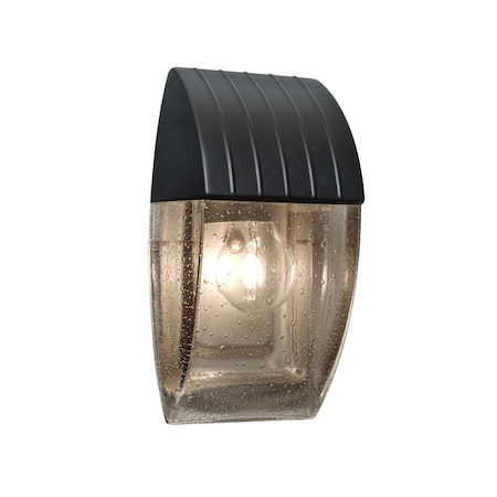 Besa Lighting Costaluz, Aqua Series Wall Sconce, Black/Smoke Bubble, 1x75W Incandescent AQUACP-SM-BK